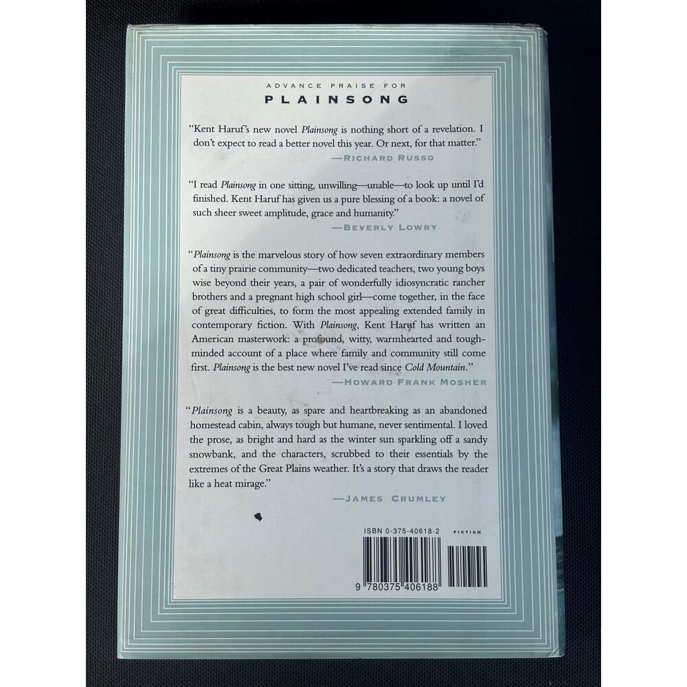 Plainsong Kent Haruf Hardcover Fiction Novel Literary Book - Picture 2 of 2